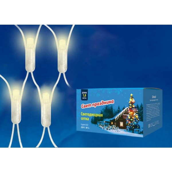 Светодиодная гирлянда Uniel сетка 220V теплый белый ULD-N1815-180/DTA Warm White IP20 UL-00005489