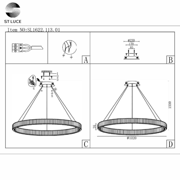 Подвесная люстра ST Luce SL1622.113.01