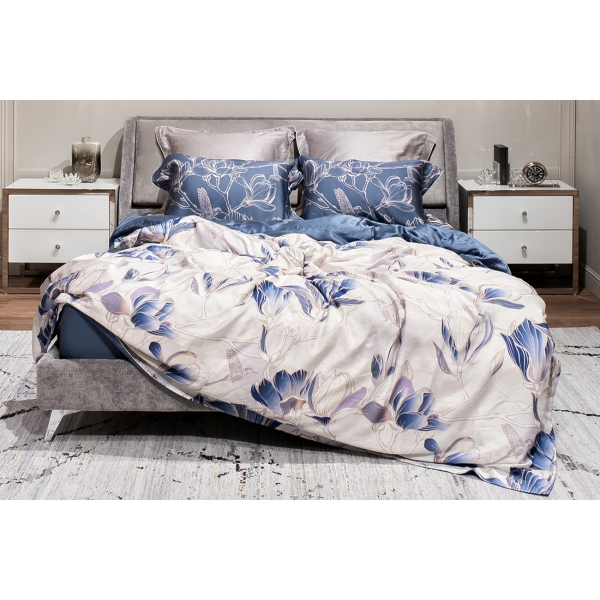 144HF-10402 Пододеяльник АРТ Магнолия принт тенсель 145*210