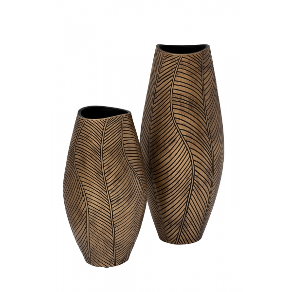 ZS2104-15 Кашпо коричневое с золотом d22*40см