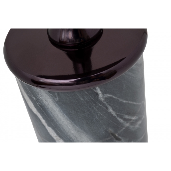 69-22465 Стол журнальный мрамор/метал. цвет черный d35*h65см