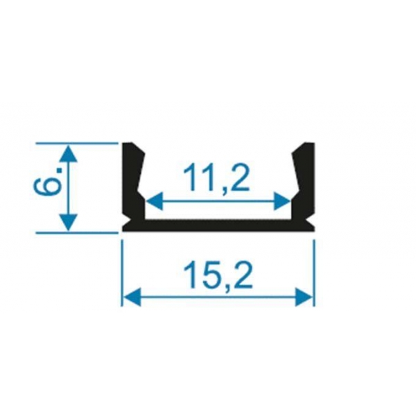 Профиль накладной с рассеивателем черный 1м Apeyron 08-05-Ч