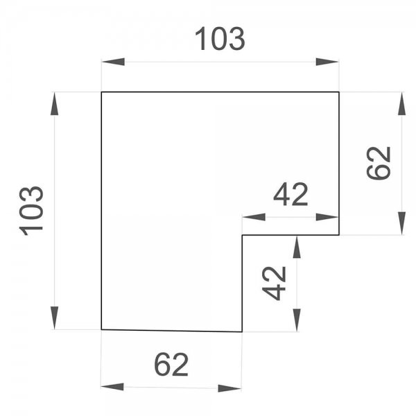 Угол профиля для натяжного потолока Denkirs Smart TR3041-AL