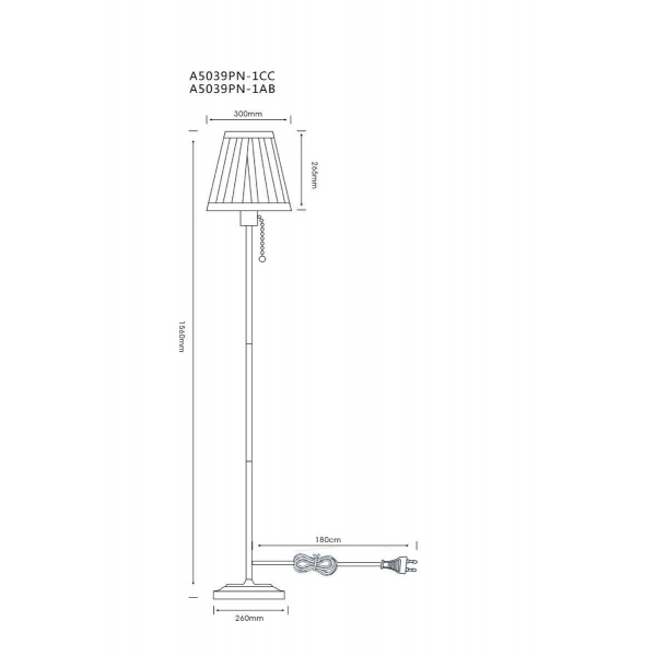 Торшер Arte Lamp Marriot A5039PN-1AB