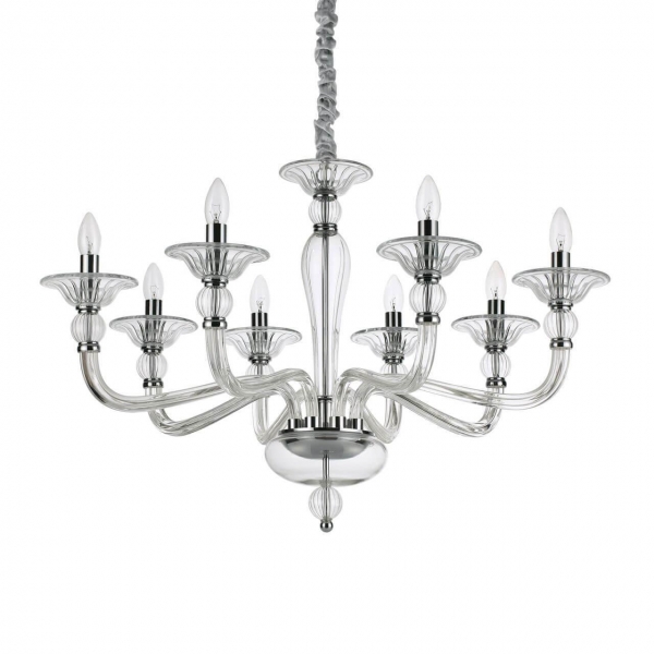 Подвесная люстра Ideal Lux Danieli SP8 Trasparente 159980