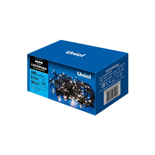 Светодиодная гирлянда Uniel 220V белый ULD-S3000-300/DGA White IP20 UL-00007313