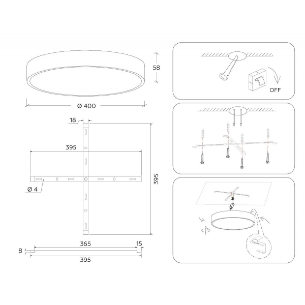 Потолочный светодиодный светильник Ambrella light Orbital Air Alum FV5527
