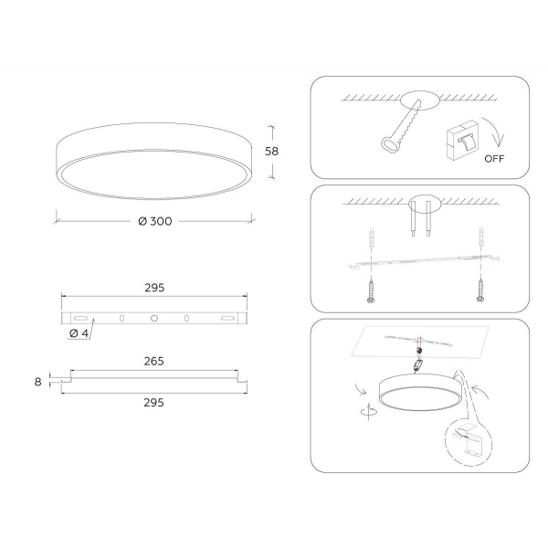 Потолочный светодиодный светильник Ambrella light Orbital Air Alum FV5523