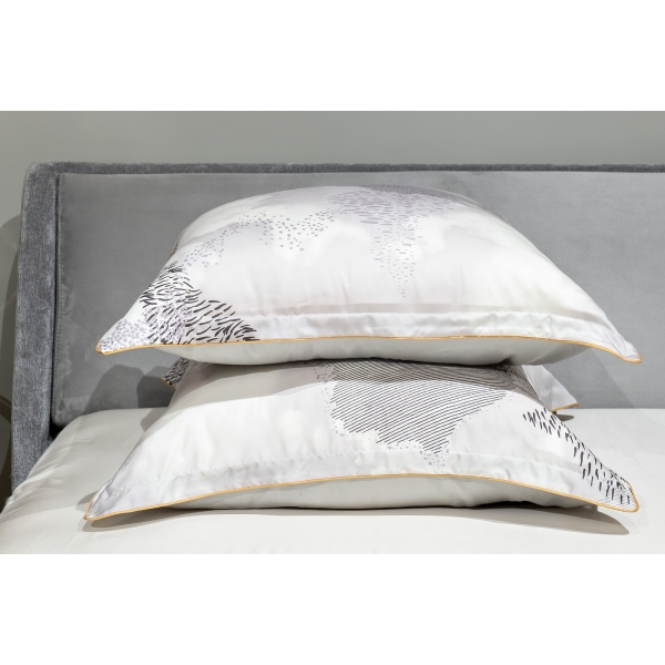 144HF-12300 Набор постельного белья Нувола серый,евро,нав. 50*70(2шт)