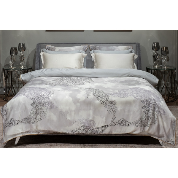 144HF-12300 Набор постельного белья Нувола серый,евро,нав. 50*70(2шт)