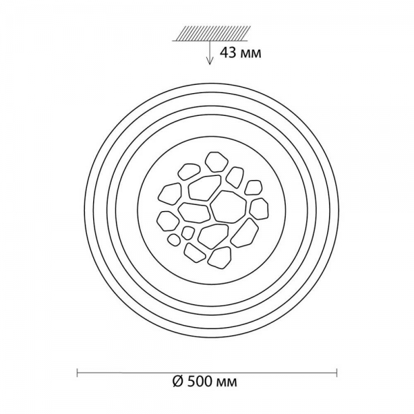 Настенно-потолочный светильник Sonex Vasta led Pebbles 3024/99CL