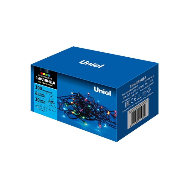 Светодиодная гирлянда Uniel 220V разноцветный ULD-S3000-300/DGA Multi IP20 UL-00007311