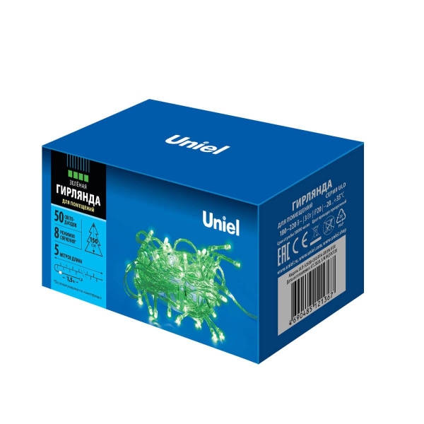 Светодиодная гирлянда Uniel 220V зеленый ULD-S0500-050/DTA Green IP20 UL-00005760