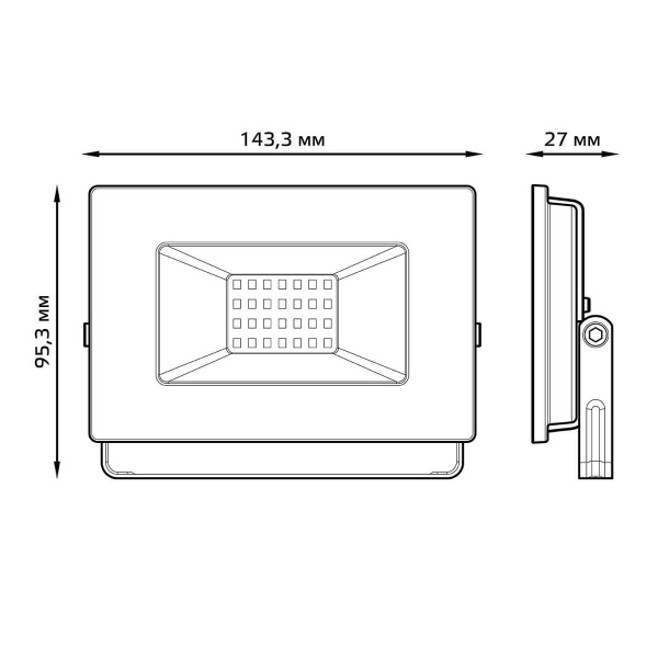 Прожектор светодиодный Gauss Elementary 30W 3000К 613527130