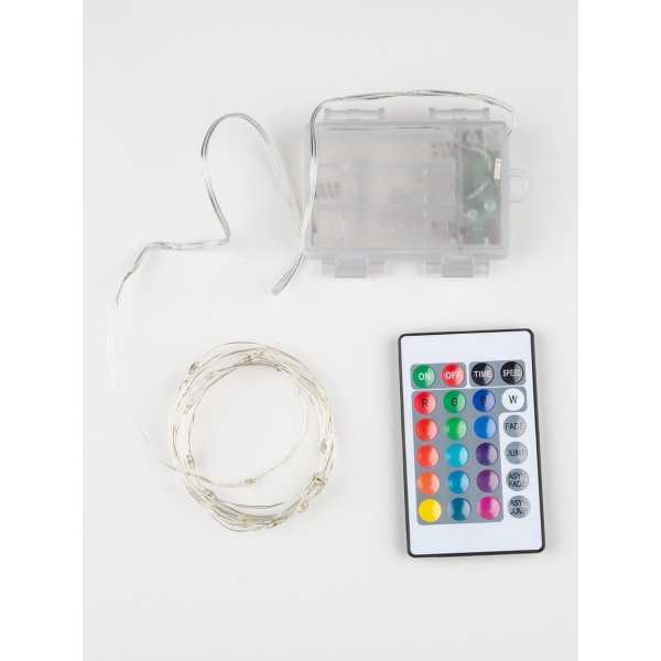 Светодиодная гирлянда Uniel Роса разноцветный ULD-S0200-020/DTB/3AA/RC RGB IP20 Dew UL-00007247