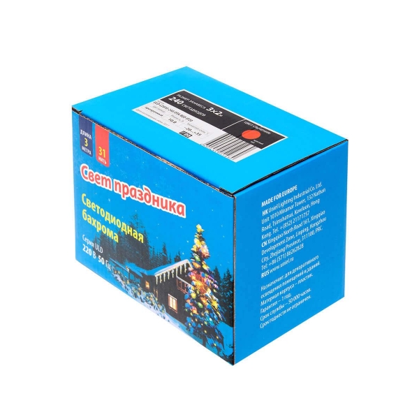 Светодиодная гирлянда Uniel занавес 220V красный ULD-C2030-240/DTA RED IP20 06741