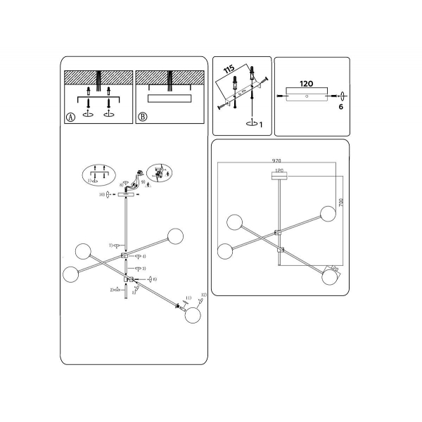 Подвесная люстра Ambrella light Traditional Modern TR2507