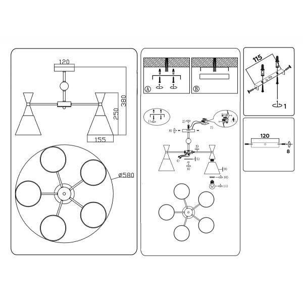 Потолочная люстра Ambrella light Traditional Modern TR3165