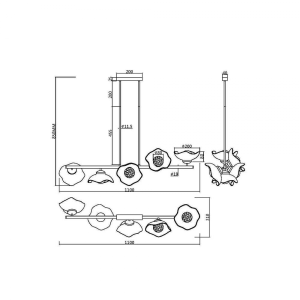 Подвесная люстра Maytoni Miracle MOD207PL-05BS