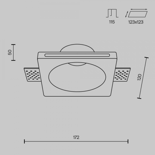 Встраиваемый светильник Maytoni Technical Gyps Modern DL001-1-01-W-1