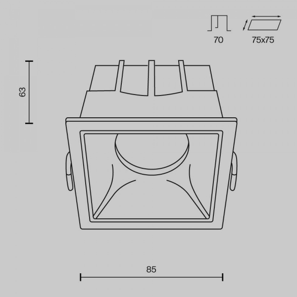 Встраиваемый светильник Maytoni Alfa LED DL043-01-15W3K-D-SQ-WB