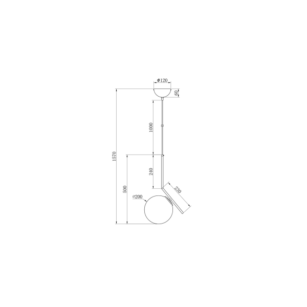 K2GP-825BR-S Светильник потолочный d20*48см