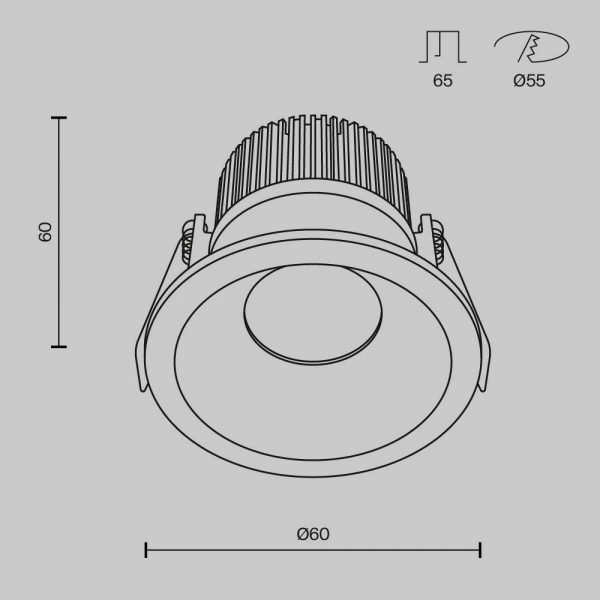 Встраиваемый светодиодный светильник Maytoni Technical Zoom Dim Triac DL034-01-06W3K-D-B