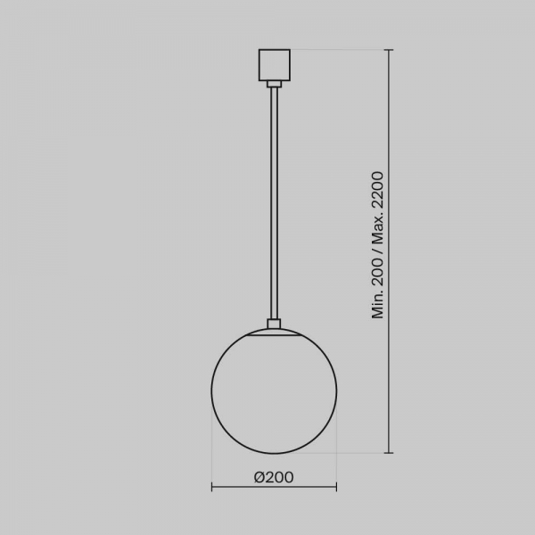 Подвесной светодиодный светильник Maytoni Technical Luna P039PL-5W4K-20-B