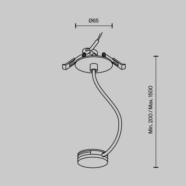 Коннектор питания встраиваемый Maytoni Technical Pendant system Parity TRA130RWC-2B