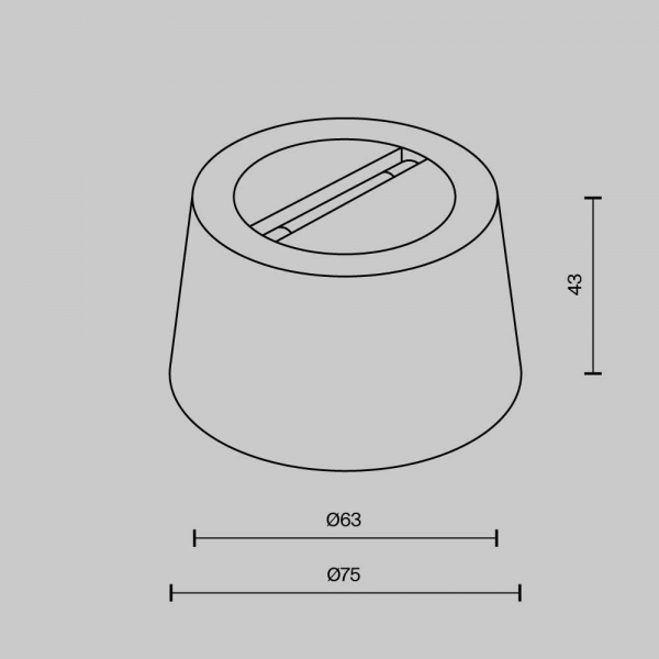 Чаша для двойного вывода ленты Maytoni Technical Pendant system Parity TRA130CRDuo-B