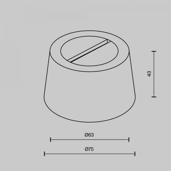 Чаша с коннектором питания Maytoni Technical Pendant system Parity TRA130RSC-1B