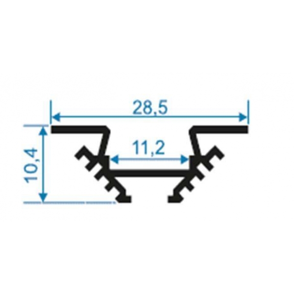 Профиль угловой накладной с рассеивателем серебро 2м. Apeyron 08-03