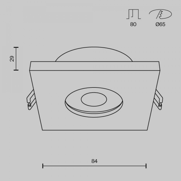 Встраиваемый светильник Maytoni Technical Stark DL083-01-GU10-SQ-B