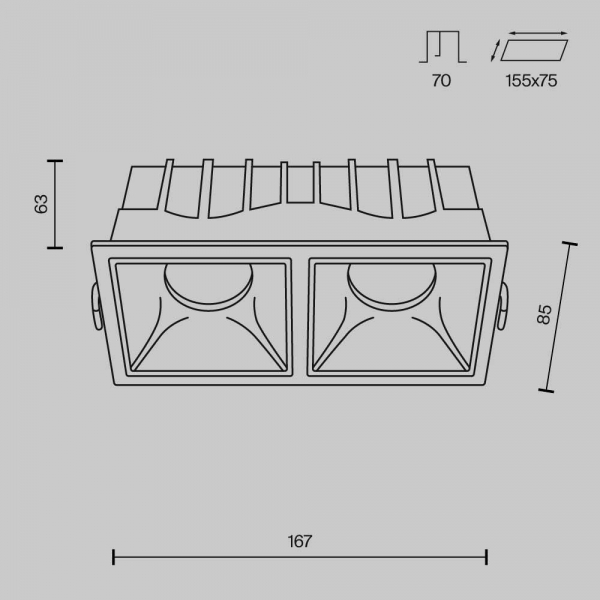 Встраиваемый светодиодный светильник Maytoni Technical Alfa LED DL043-02-15W3K-SQ-WB