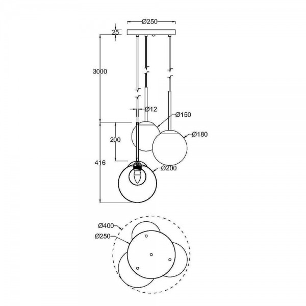 Подвесная люстра Maytoni Basic form MOD521PL-03G