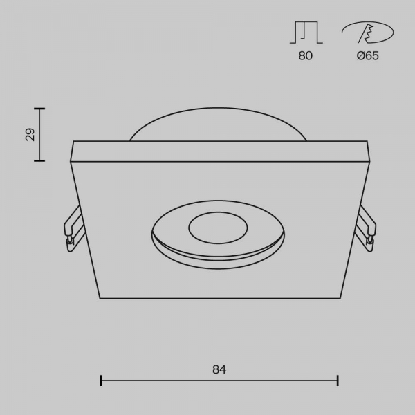 Встраиваемый светильник Maytoni Technical Stark DL083-01-GU10-SQ-S