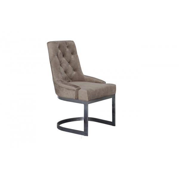 76AR-6210-BGR Стул велюр бежево-серый/темный хром 65*61*93см