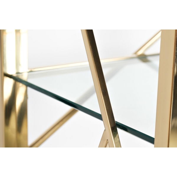GY-SH8711GOLD Стеллаж стекло прозр/золото 80*35*180см