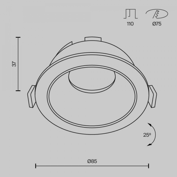 Встраиваемый светильник Maytoni Technical Share DL051-U-1W