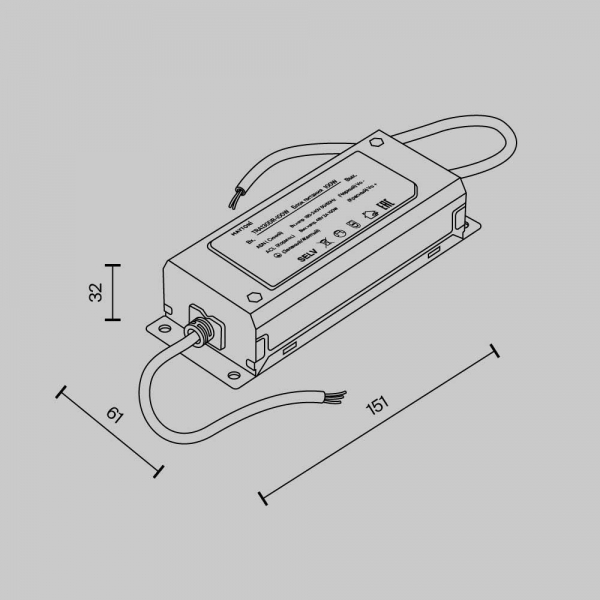 Блок питания Maytoni Technical Power Supply Radity Parity 48V 100W TRA130DR-100W