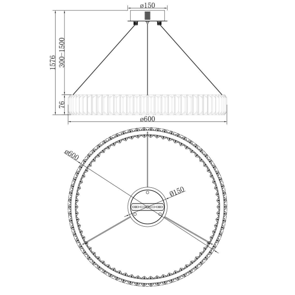 Подвесной светодиодный светильник Freya Tier FR5257PL-L25CH