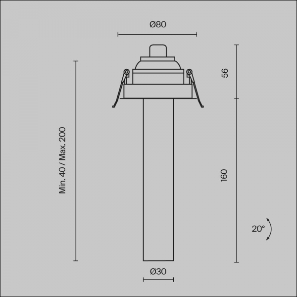 Встраиваемый светодиодный спот Maytoni Technical Focus T C140RS-L200-7W3K-B