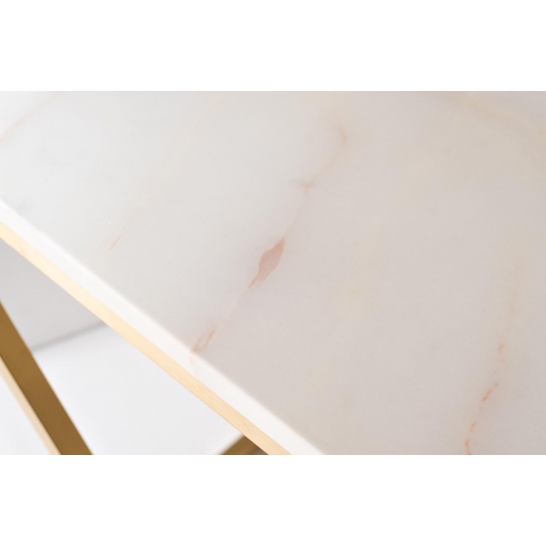 47ED-CST026GOLD Консоль Bianco Namibia бел.мрам/мат.зол120*40*78