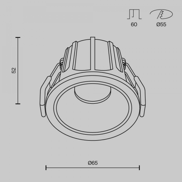 Встраиваемый светильник Maytoni Alfa LED DL043-01-10W3K-RD-WB