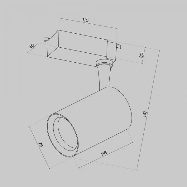 Трековый светильник Maytoni Technical Vuoro TR003-1-10W4K-W-B