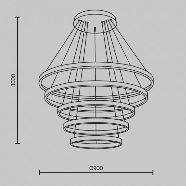 Подвесной светодиодный светильник Maytoni Rim MOD058PL-L200BSK