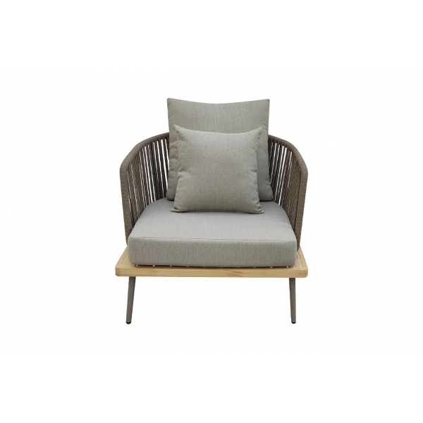 129KN-03041 Кресло "BAYLEY" уличное серое 82*84*75см