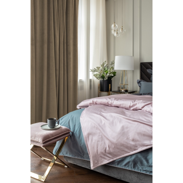 Портьера широкая с подкладом сшивная серая Riviera-91 260см