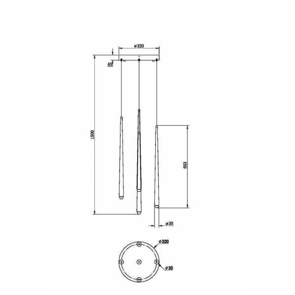 Подвесной светодиодный светильник Maytoni Cascade MOD132PL-L30BSK