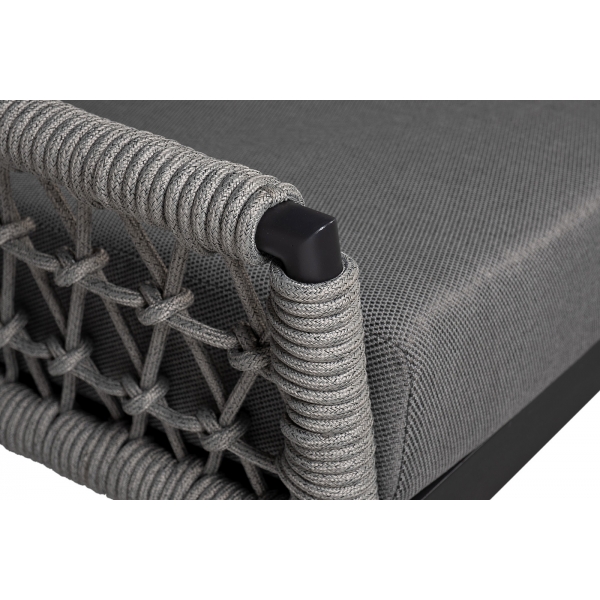 39AR-10628 Диван темно-серый двухместный "Марра" 177,5*81,5*83см, оплетка"сеть"